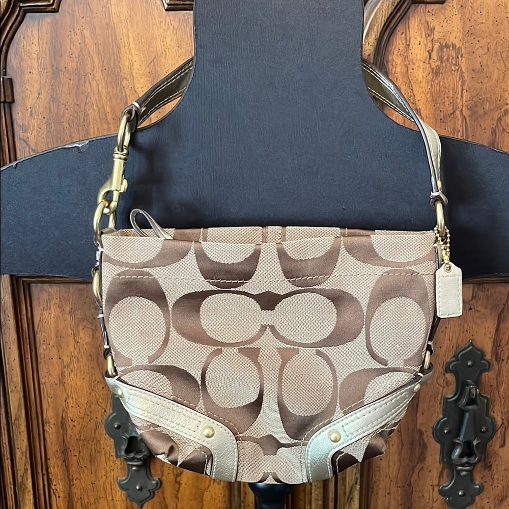 Coach Brown and Tan Shoulder Bag